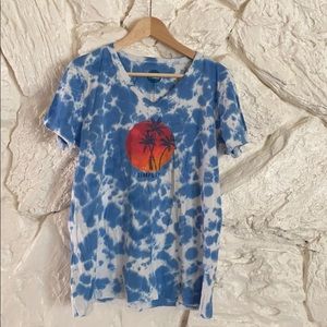 Life is Good blue tie-dye shirt
